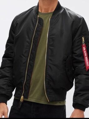 Alpha Industries 'MA-1' Slim Fit Bomber Jacket in Black Sz XS